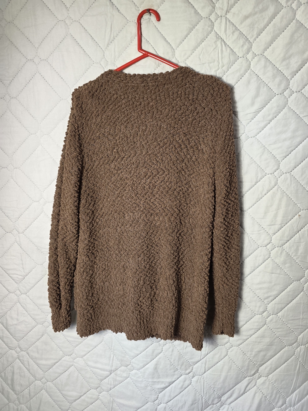 Zenana Outfitters Brown Cozy Popcorn Knit Button-Front Sweater Sz XL - Picture 2 of 9